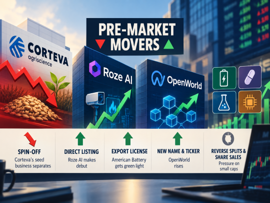 Why Are Corteva (NYSE:CTVA), Roze AI (NASDAQ:RZAI) and OpenWorld (NASDAQ:OPNW) Moving Pre-Market?